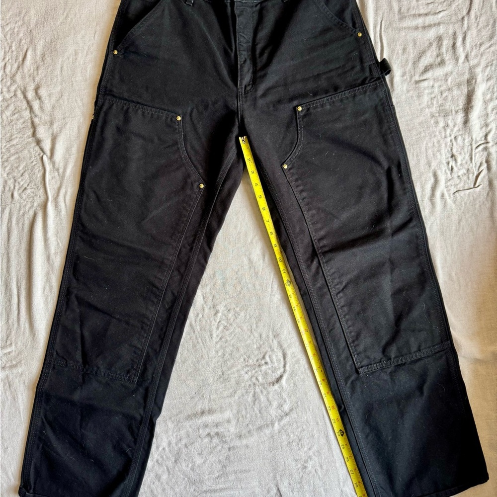 Carhartt Black Men's Cargo Work Pants with Reinforced Knees MADE IN USA - Picture 3 of 7